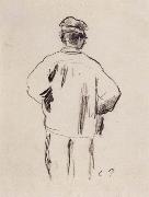 Camille Pissarro Rear View for a man in a smock France oil painting artist